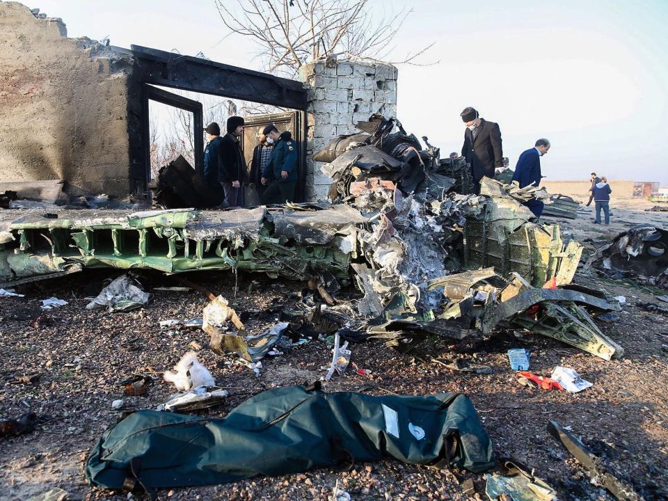 Plane crash aftermath Ukraine Airlines 