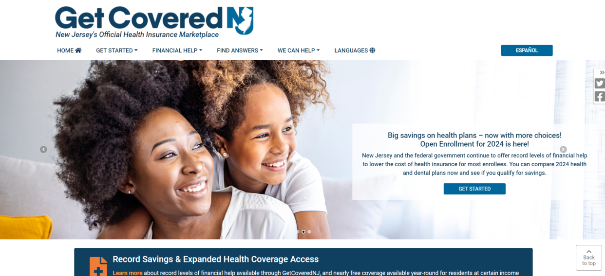 The open enrollment periods began Wednesday for Get Covered NJ, the state government's Affordable Care Act marketplace used by more than 340,000 New Jerseyans who do not get health insurance through an employer and are not eligible for Medicaid or Medicare.