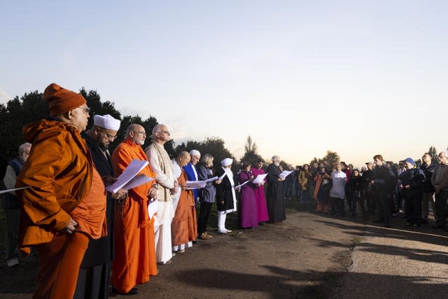 Those gathered heard the Ten Principles for Climate Repentance read aloud (David Parry/PA)