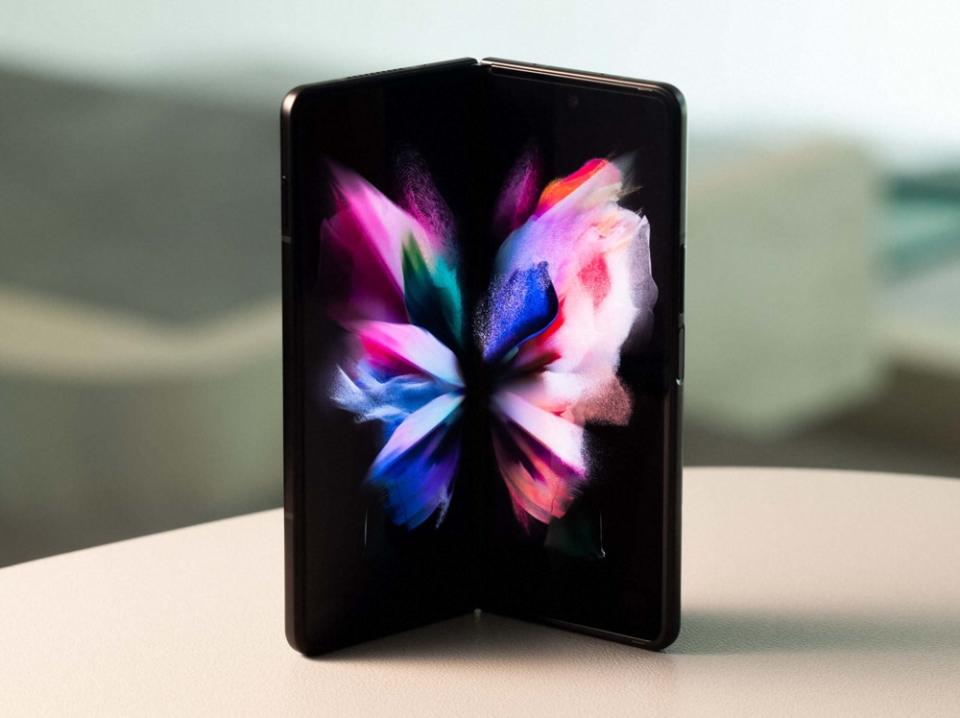 Samsung's Galaxy Z Fold3 is Samsung's latest take on a foldable phone, and gets a stronger display, and water-resistant design. (Image: Samsung)