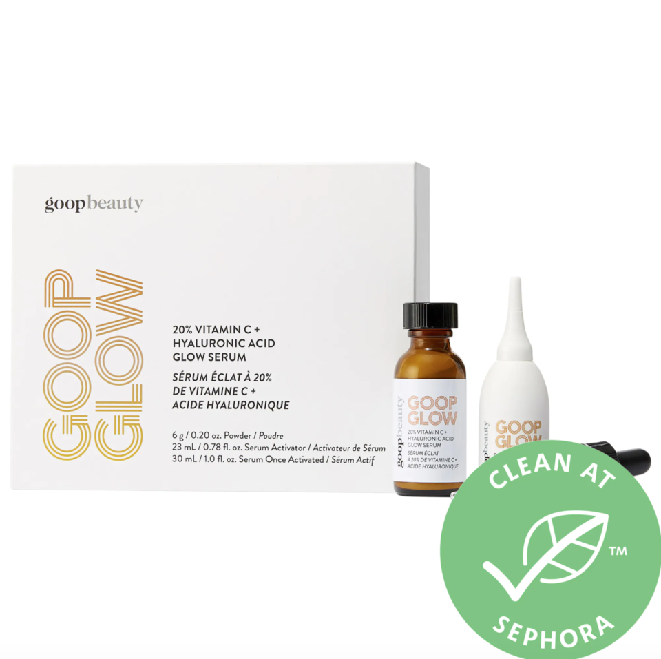 GOOPGLOW 20% Vitamin C and Hyaluronic Glow Serum. Image via Sephora.