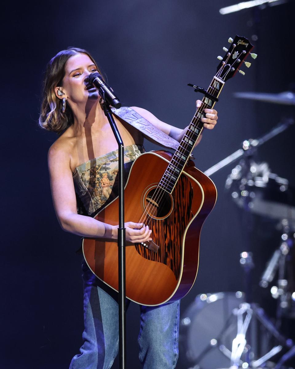 Country singer Maren Morris performs on the Grandstand at the 2023 Iowa State Fair on Aug. 17, 2023.