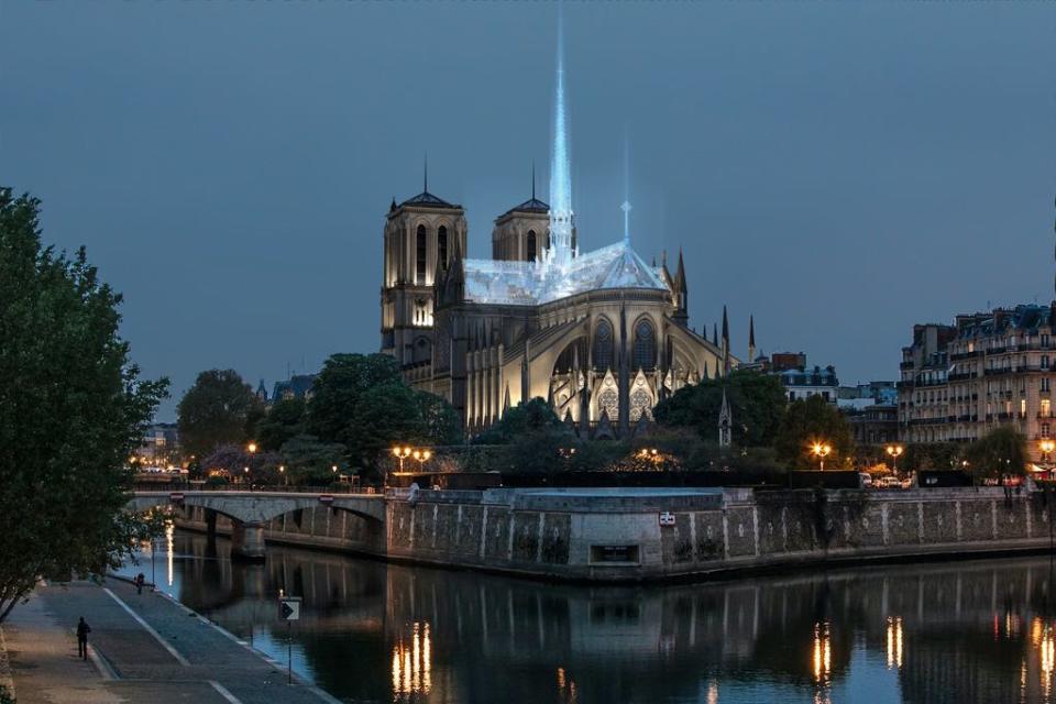 A rendering of Eight Inc.'s proposal for rebuilding Notre Dame Cathedral. | Eight Inc. -