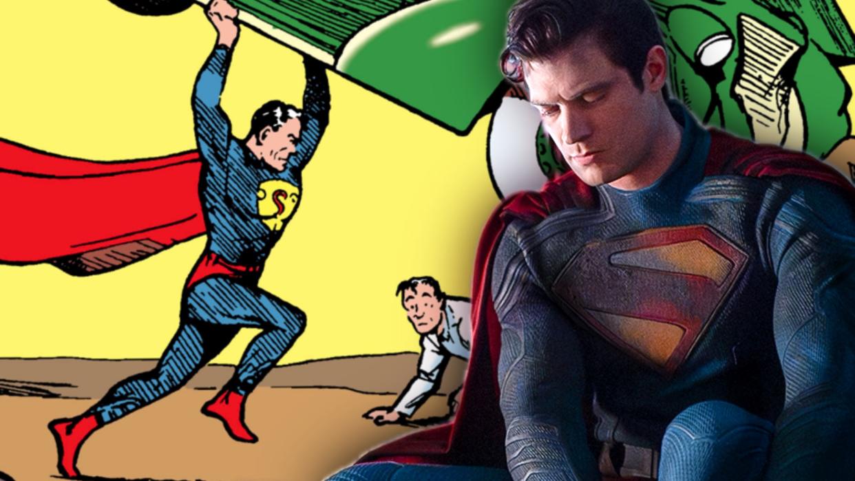  David Corenswet as Superman with Action Comics #1. 