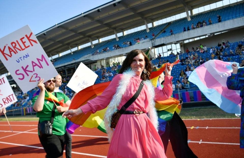 A Swedish minister attending a pride parade