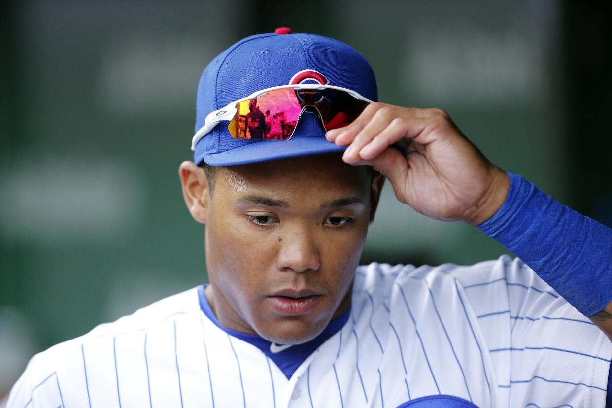 Addison Russell's time with the Cubs has come to an end. (Photo by Nuccio DiNuzzo/Getty Images)