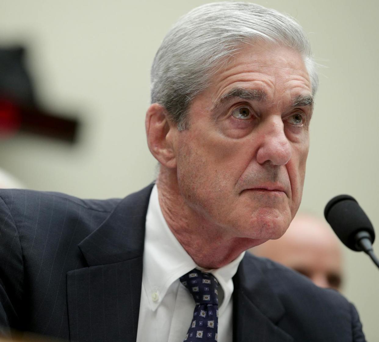 Former Special Counsel Robert Mueller testifies before the House Intelligence Committee on July 24, 2019. <a href="https://www.gettyimages.com/detail/news-photo/former-special-counsel-robert-mueller-testifies-before-the-news-photo/1163980600?adppopup=true" rel="nofollow noopener" target="_blank" data-ylk="slk:Alex Wong/Getty Images;elm:context_link;itc:0;sec:content-canvas" class="link ">Alex Wong/Getty Images</a>