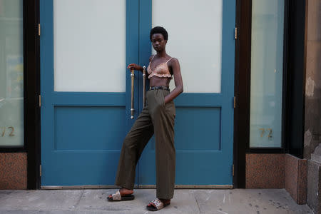 Fatou Jobe, 24, a model based in New York, poses for a portrait in the Manhattan borough of New York, U.S., September 3, 2018. REUTERS/Caitlin Ochs