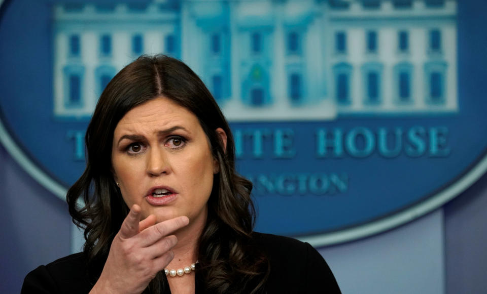 White House press secretary Sarah Sanders. (Photo: Kevin Lamarque/Reuters)