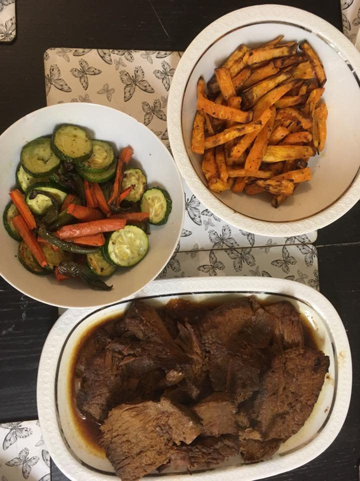 Healthy eating: a selection of the some of the meals made from the bargain shop (Pictures: SWNS)