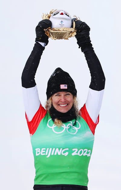 jacobellis holding up trophy