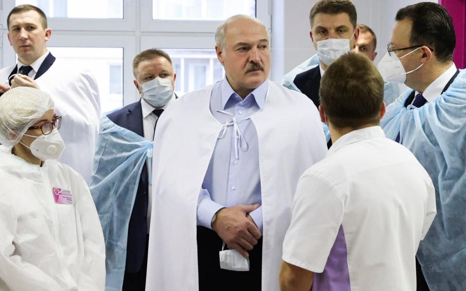 Belarusian President Alexander Lukashenko made remarks about a possible constitutional reform during a visit to a coronavirus hospital in Minsk - Maxim Guchek/BelTa
