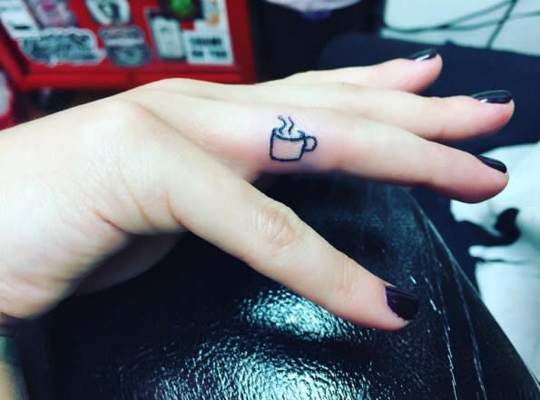 Lea Michele's Tiny Coffee Cup Tattoo