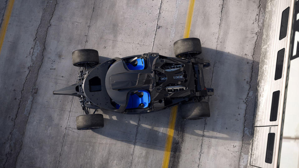 The Bugatti Bolide’s monocoque from above