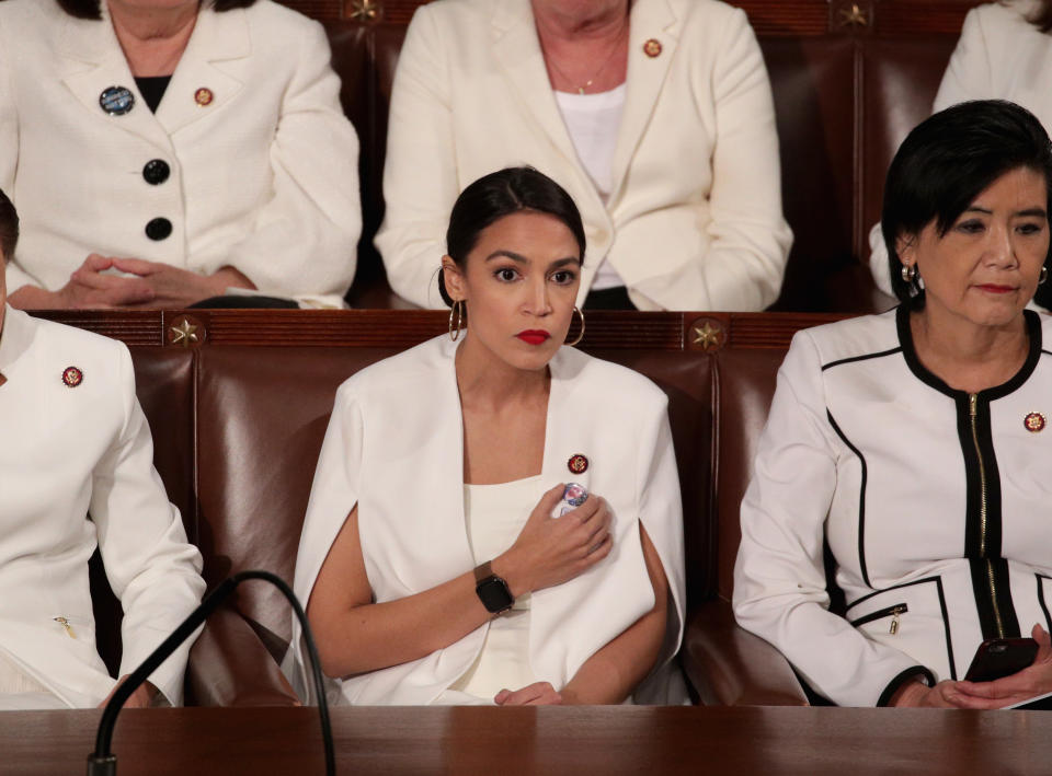 Rep. Alexandria Ocasio-Cortez at the 2019 State of the Union. (Photo: Alex Wong/Getty Images)