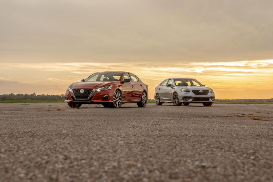 View Photos of the 2020 Nissan Altima AWD and 2020 Subaru Legacy