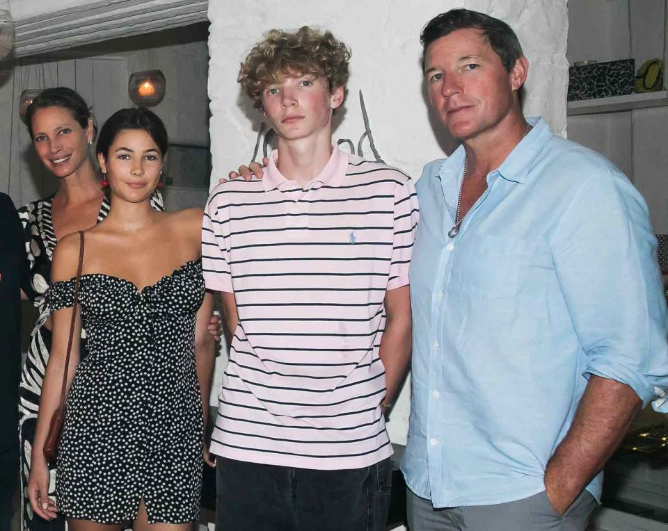 <p>Christy Turlington and Ed Burns join their children Grace and Finn for dinner at Island restaurant in Athens, Greece, on Aug. 1. </p>