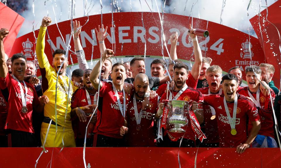 <span>Manchester United qualified for next season’s Europa League by beating Manchester City in the FA Cup final.</span><span>Photograph: Tom Jenkins/The Guardian</span>