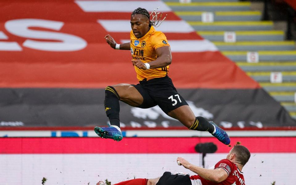 Adama Traore playing for Wolves against Sheffield United - - EDDIE KEOGH