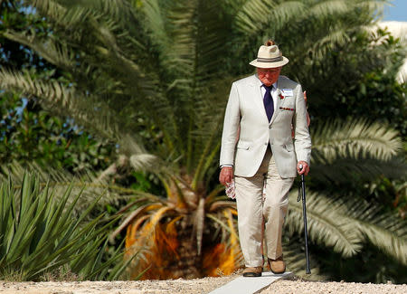 British World War Two veteran Ron Collins, 96, arrives to a ceremony for the anniversary of the Battle of El Alamein, at El Alamein war cemetery in Egypt, October 20, 2018. REUTERS/Amr Abdallah Dalsh