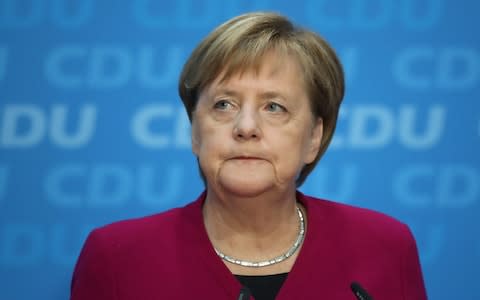 Angela Merkel will not seek re-election as party chair and that her fourth term as chancellor will be her last - Credit: Sean Gallup/ Getty Images Europe