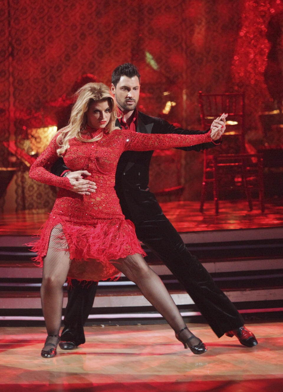 Alley dances with her pro partner Maksim Chmerkovskiy.