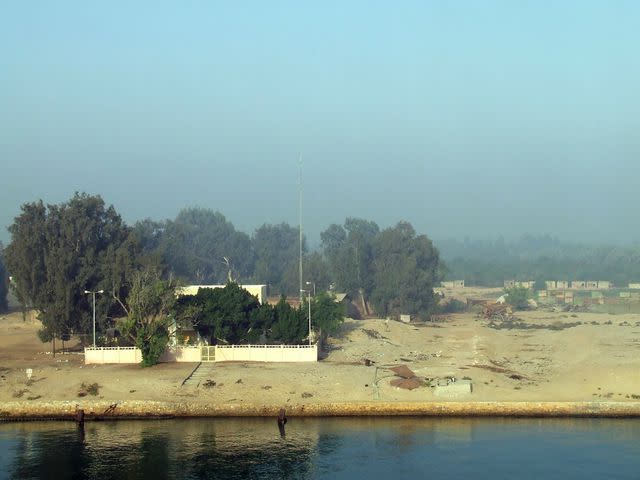 Suez Canal (c) Linda Garrison Small Village on the Suez Canal