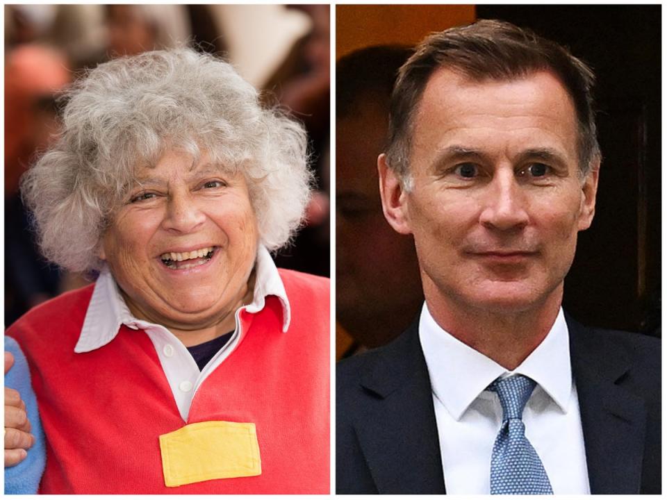 Miriam Margolyes and Jeremy Hunt (Getty)