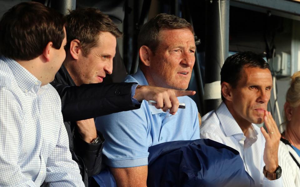 Lee Congerton with Sunderland chairman Ellis Short (centre) and Gus Poyet in 2014