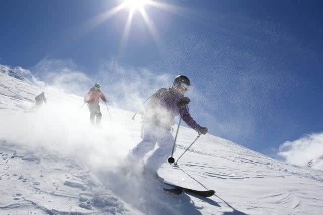 Group ski off-piste, Le Fornet, Val d'Isere