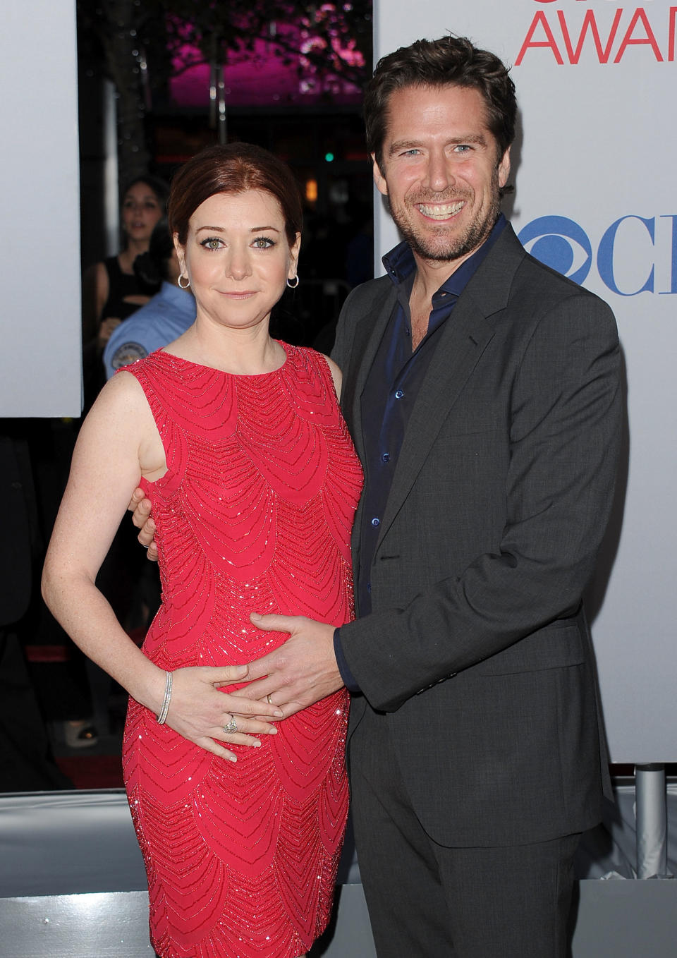 LOS ANGELES, CA - JANUARY 11: Actress Alyson Hannigan and husband Alexis Denisof arrives at the 2012 People's Choice Awards held at Nokia Theatre L.A. Live on January 11, 2012 in Los Angeles, California. (Photo by Jason Merritt/Getty Images)