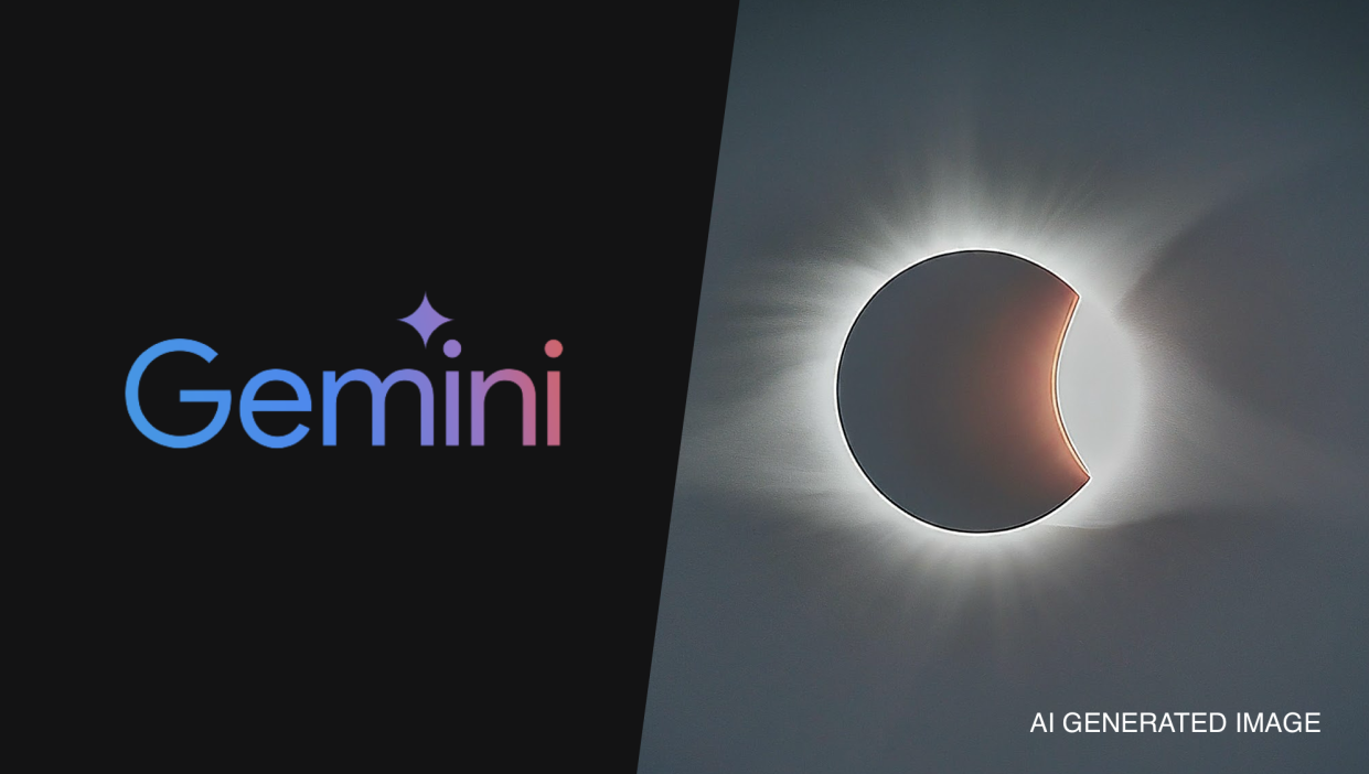  Google Gemini logo / AI generated image of an eclipse . 
