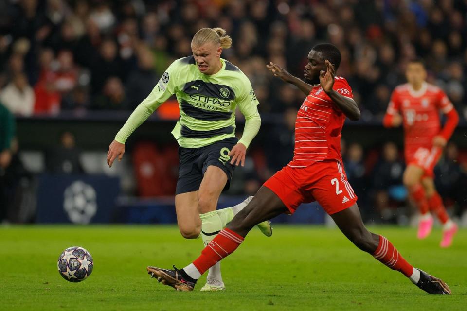 Dayot Upamecano struggled mightily in the quarter-final (AFP via Getty)