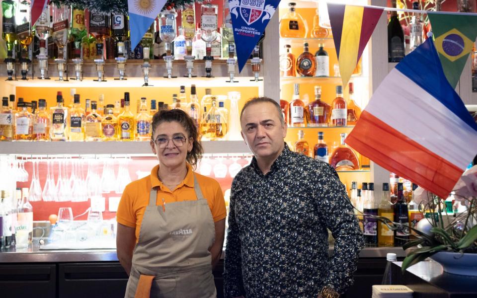 STEPHANE BAKIR, OWNER OF THE RESTAURANT 'LE CHENE'. AND CIDALIA GOMES, WAITRESS AT THE RESTAURANT LE CHENE - Sophie Brandstrom