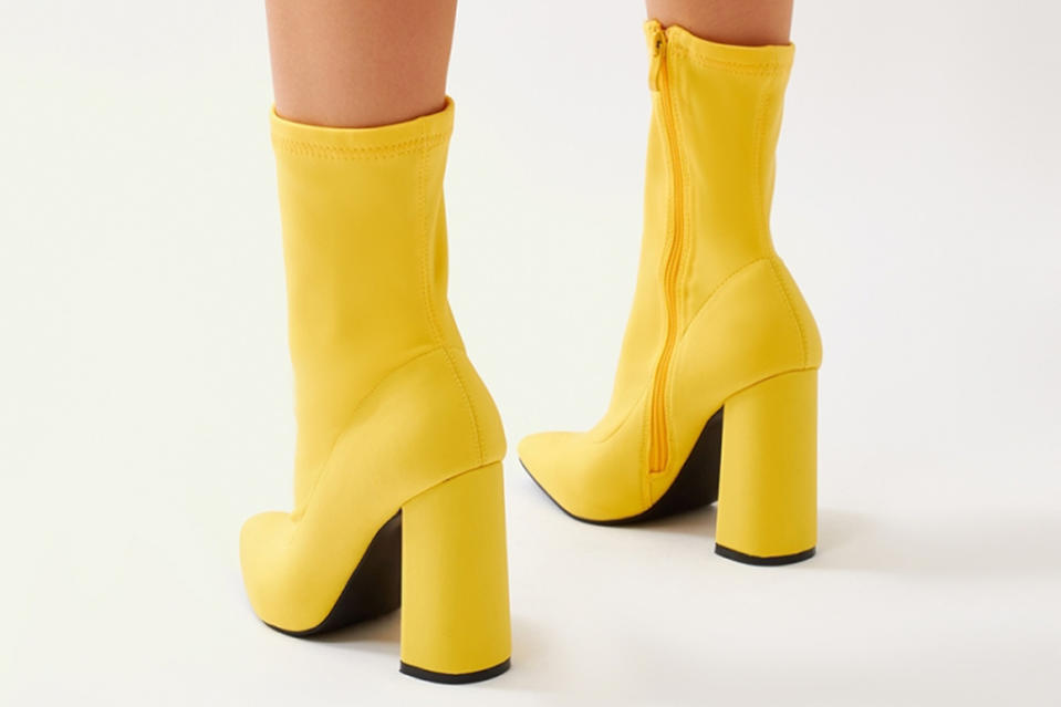 public desire, yellow boots, ankle boots