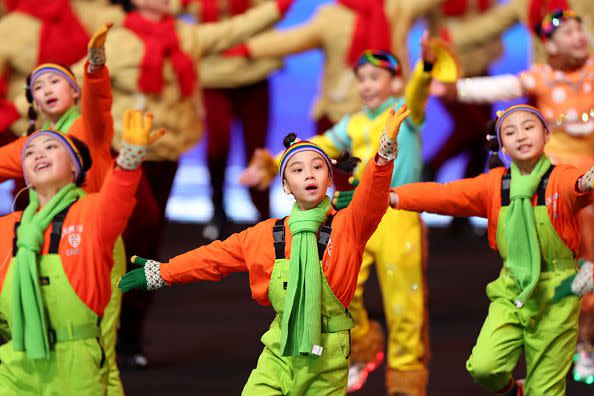 Performers dance during the Opening Ceremony of the Beijing 2022 Winter Olympics at the Beijing National Stadium on February 4, 2022, in Beijing, China.