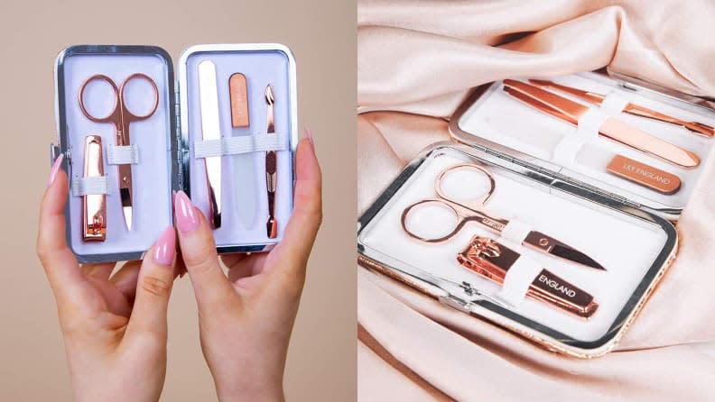 Nail your trip with this handy manicure kit containing five essential tools.