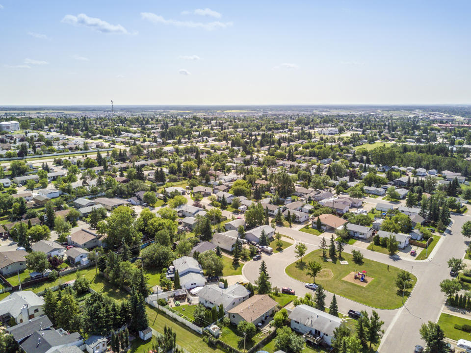 Residential area of Grande Prairie in Alberta, Canada