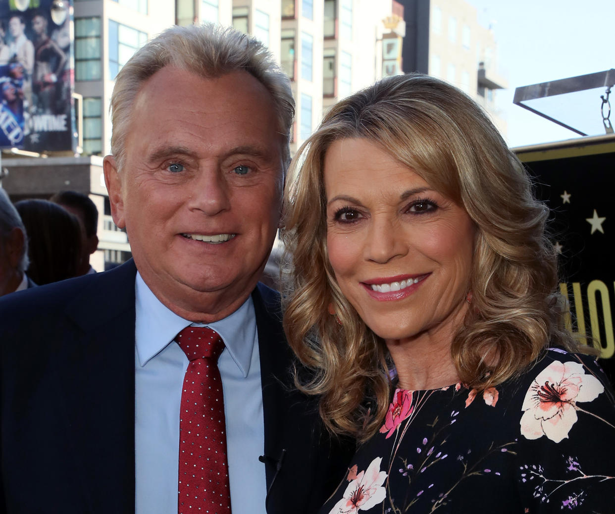 HOLLYWOOD, CALIFORNIA - NOVEMBER 01: Pat Sajak and Vanna White attend Harry Friedman being honored with a Star on the Hollywood Walk of Fame on November 01, 2019 in Hollywood, California. (Photo by David Livingston/Getty Images)