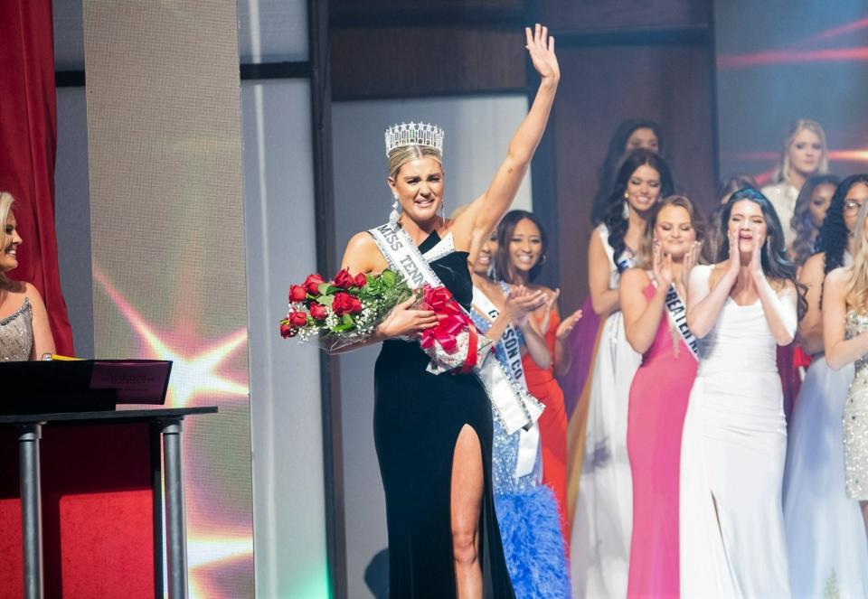 Regan Ringler is crowned Miss Tennessee USA 2023 during pageant ceremonies on Saturday, March 11 in Clarksville. Ringler, the Miss Downtown Nashville contestant, joined more than 70 delegates from around the state for the annual Miss Tennessee USA and Miss Tennessee Teen USA pageants hosted at Austin Peay State University on March 9 - 11, 2023.