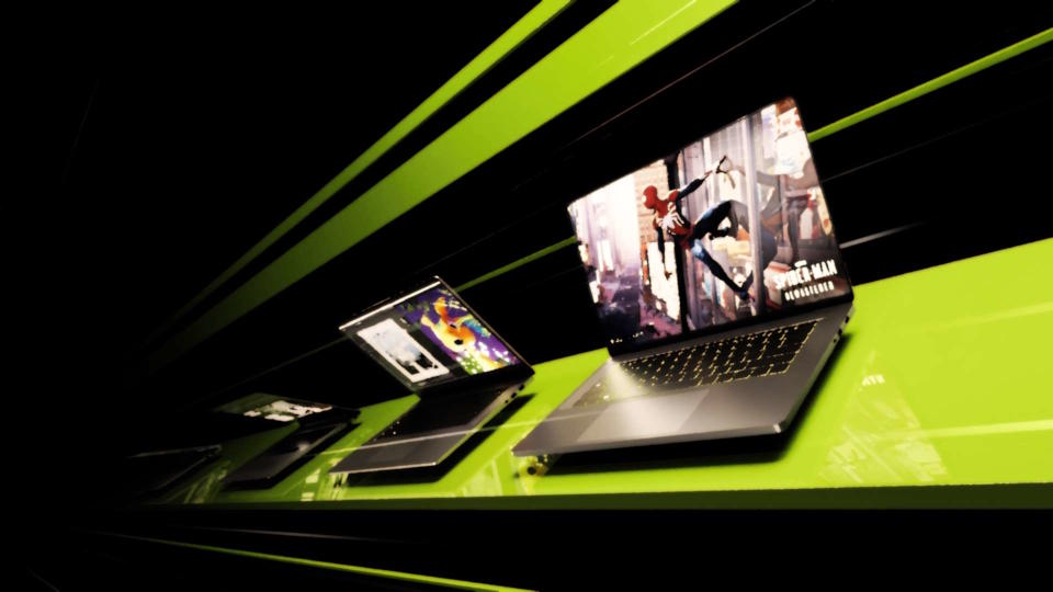 Stylised image of gaming laptops. 