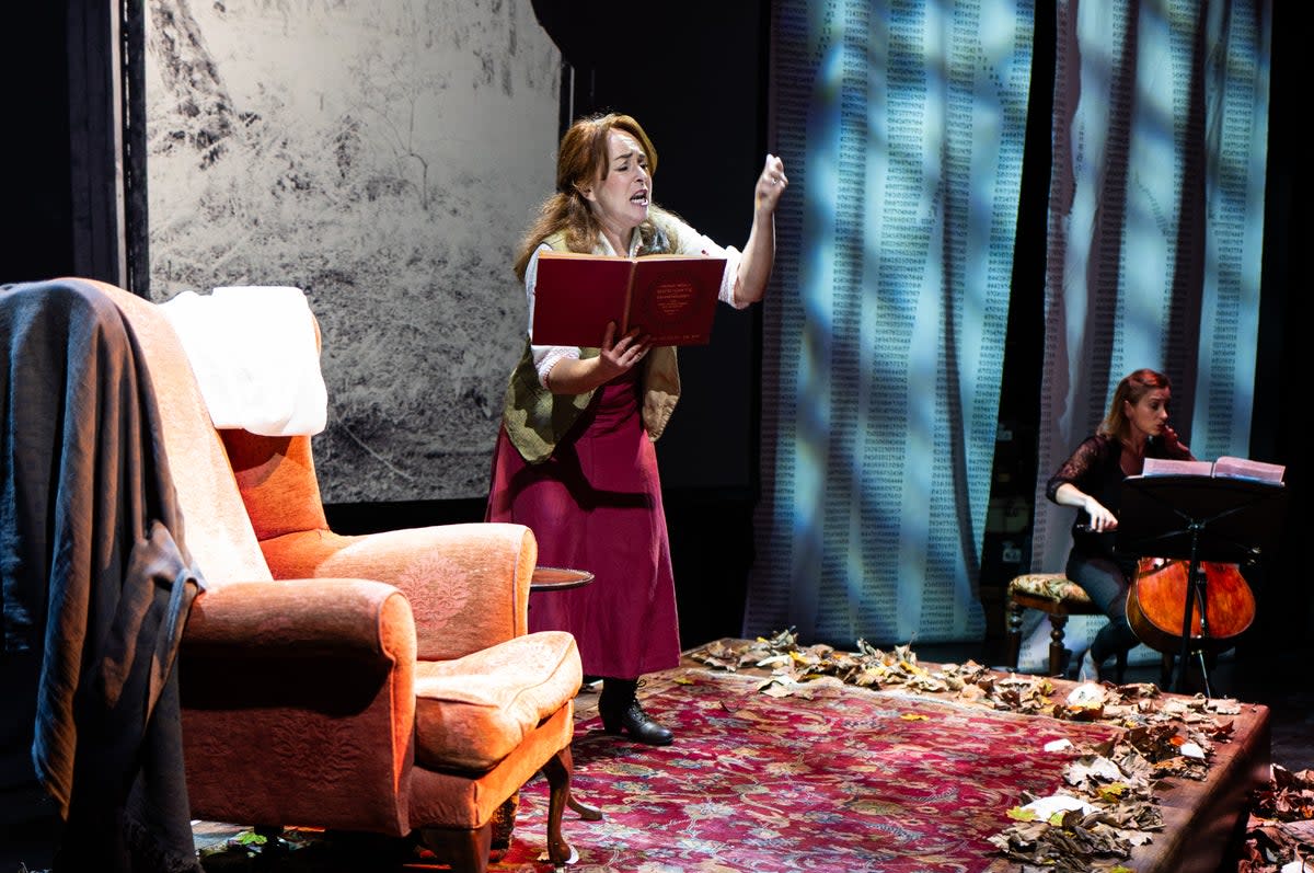 Samantha Spiro. left, and cellist Gemma Rosefield in The Most Precious of Goods at Marylebone Theatre (Beresford Hodge)