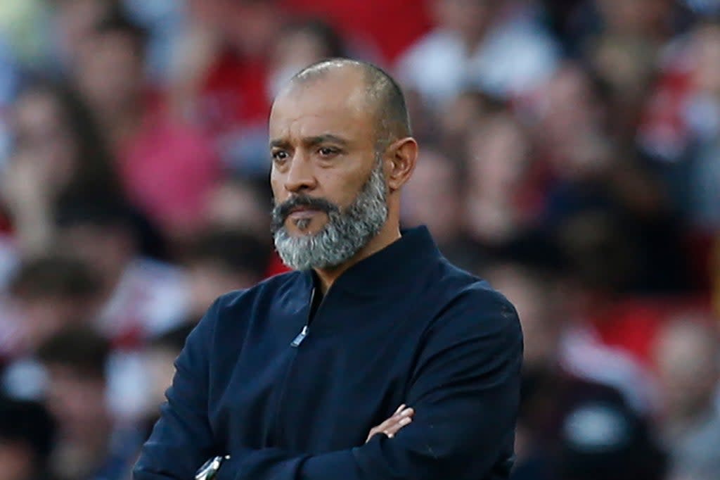 Nuno Espirito Santo is under pressure following Tottenham’s third successive defeat against Arsenal  (IKIMAGES/AFP via Getty Images)