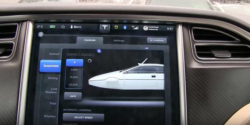 Tesla lotus easter egg appearing on the vehicle's touch screen