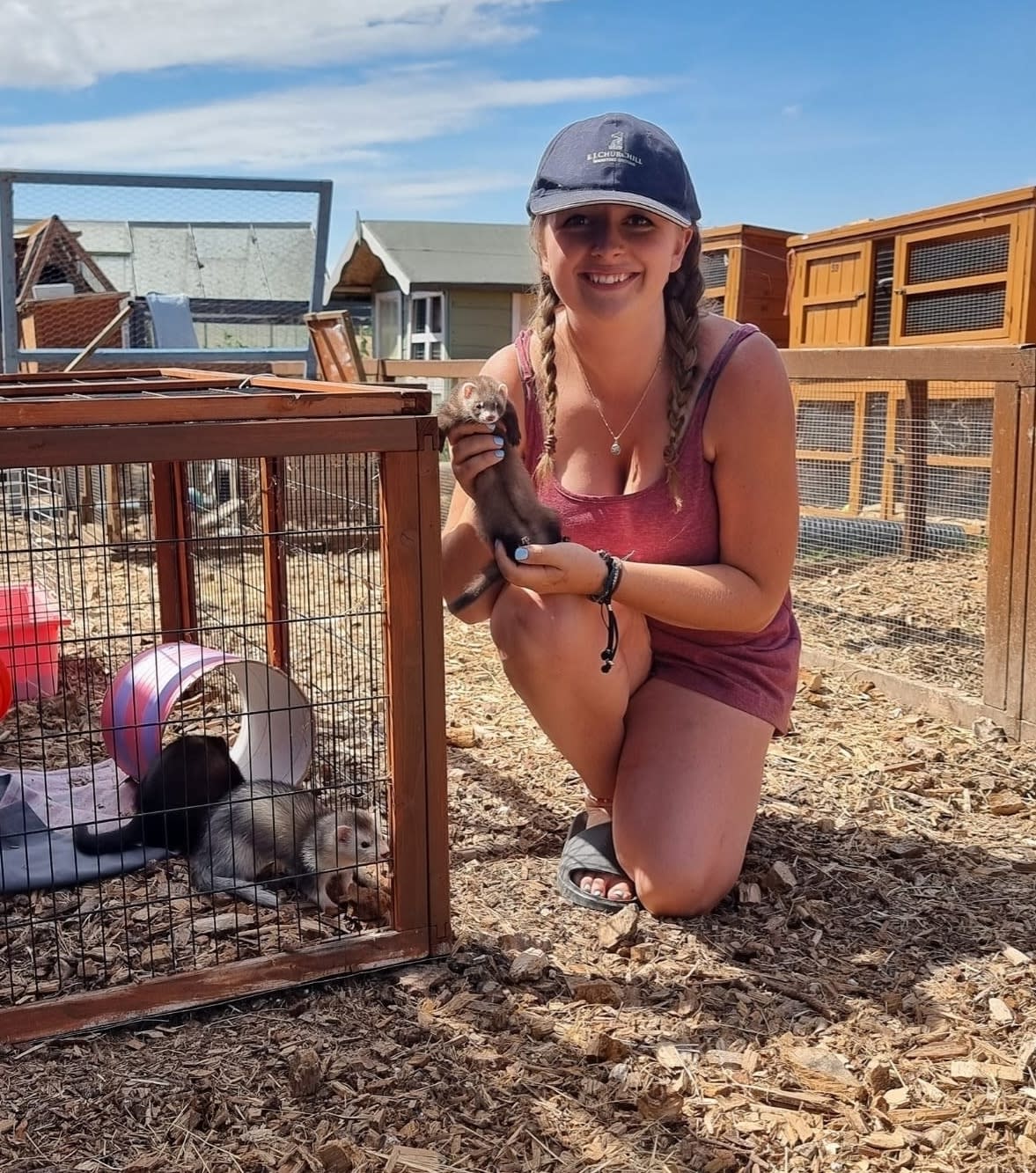 Eleanor Bell, pictured at her animal sanctuary, says summer can trigger and exacerbate her 'highs'. (Supplied)