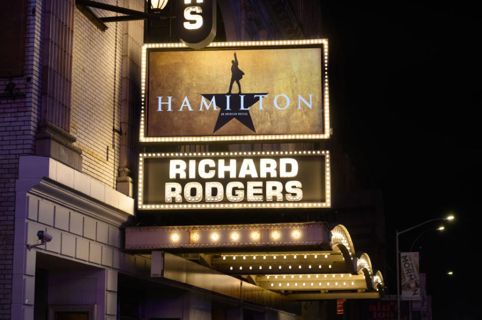 a "Hamilton" Broadway sign