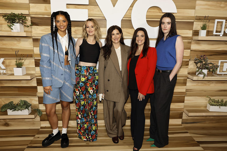 (L-R) Tanzyn Crawford, Ingrid Michaelson, Kathryn Hahn, Lauren Neustadter, and Sarah Pidgeon attend Hulu's "Tiny Beautiful Things" FYC Event at DGA Theater Complex on June 07, 2023 in Los Angeles, California.