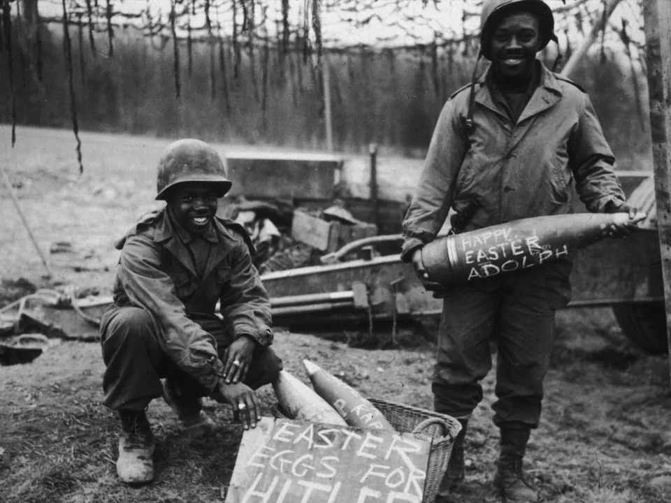 African-American Black soldiers artillery World War II