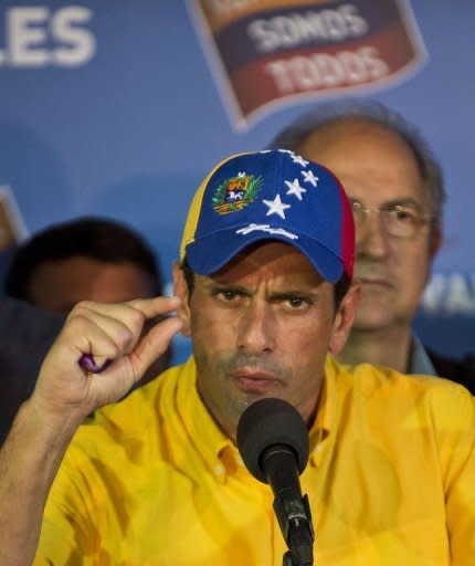 El derrotado candidato oposito Henrique Capriles