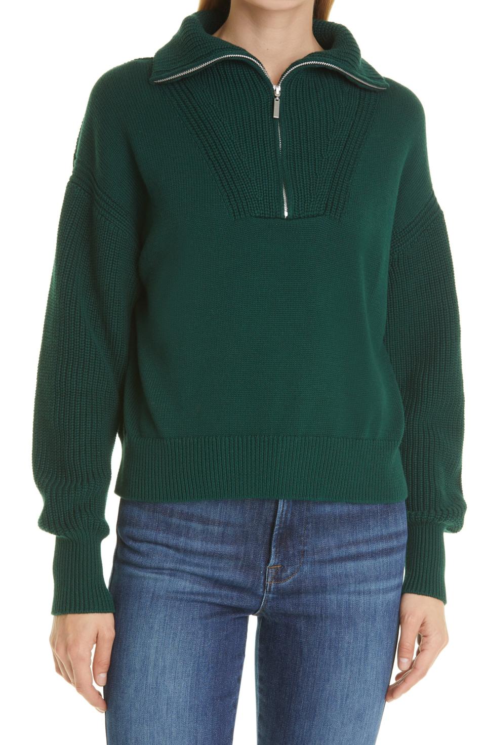 15) La Ligne Bastien Half-Zip Cotton Sweater